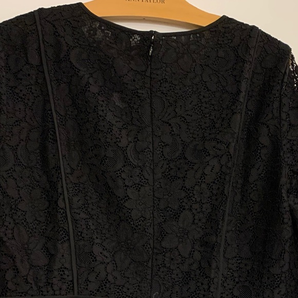Ann Taylor Flower Lace Peplum Top in Black - Very elegant and flattering!! - Picture 7 of 10